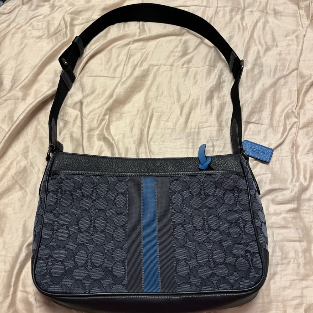 Coach Thompson Crossbody Signature Jacquard with Varsity Stripes